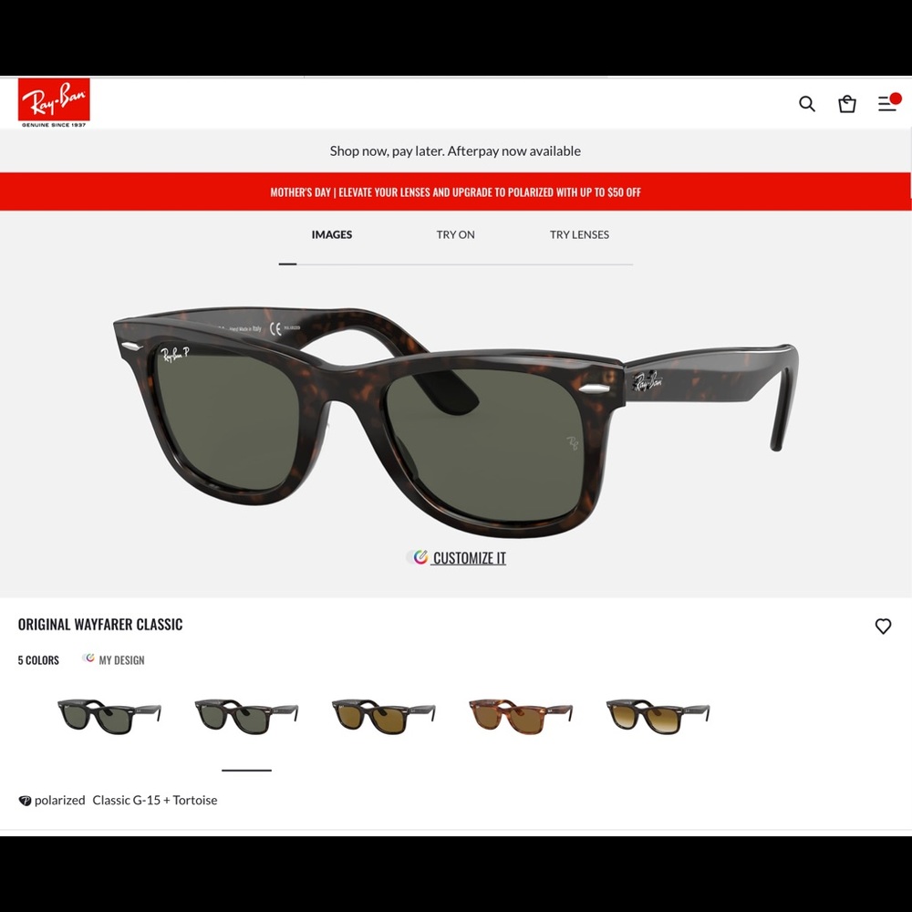 Rayban dark tortoiseshell wayfarer glasses